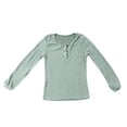 thumbnail image 4 of NINGMENG Womens Tops Solid Color Long Sleeve Tunic Crew Neck Sweaters Trendy Tops Pullover T Shirts Holiday Wear,Blue,XXL, 4 of 5