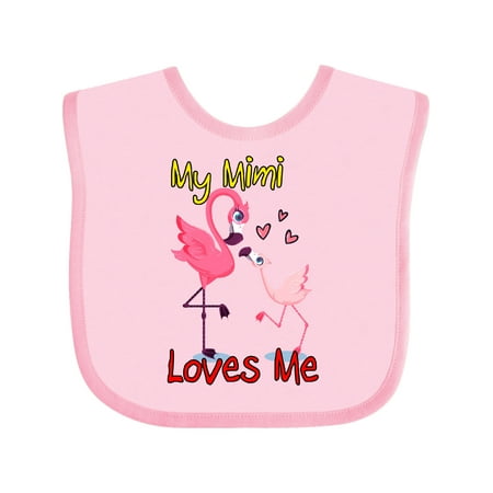 

Inktastic My Mimi Loves Me Flamingo Gift Baby Boy or Baby Girl Bib