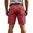 thumbnail image 4 of Cargo Shorts for Men Relaxed Fit Lightweight Elastic Waist Stretch Summer Ripstop Workout Hiking Outdoor Men's Cargo Shorts with Pockets Red XL, 4 of 8
