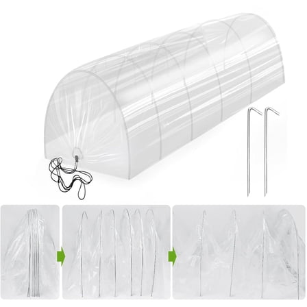 NOGIS 2 in 1 Mini Greenhouse Tunnel Greenhouses,Green Houses for Outside Garden Cloche Tunne Cover Garden Hoops Raised Beds,Outdoor Green House Kits to Build for Outside Winter