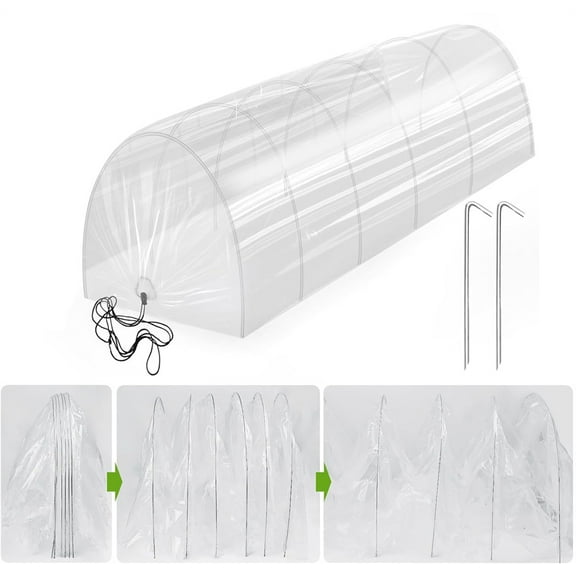 NOGIS 2 in 1 Mini Greenhouse Tunnel Greenhouses,Green Houses for Outside Garden Cloche Tunne Cover Garden Hoops Raised Beds,Outdoor Green House Kits to Build for Outside Winter