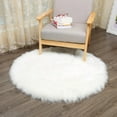 thumbnail image 2 of Soft Faux Fur Rug Household Bedroom Warm Mat Sofa Chair Desk Pad Round Carpet, 2 of 5