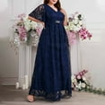 thumbnail image 5 of Xdegoge Sales Today Wedding Guest Dresses for Women Plus Size Summer Short Sleeve V Neck Maxi Dresses Flowy Dressy Casual Elegant Lace Sundress Vacation Outfits Online Sales, 5 of 6