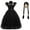 Dress+Wig, variant on HAWEE Wednesday Addams Costume Girls Addams Dress, Addams Costumes Halloween Cosplay Party Dress 4-13Y