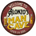 thumbnail image 1 of Alonzo's Man Cave 14" Round Metal Sign Kitchen Bar Wall Decor 100140035242, 1 of 1