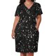 thumbnail image 2 of Vestido de bolsillo suelto para mujer blanco y negro brillo falso brillante foto de brillo no reflectante, 2 of 6