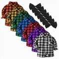 thumbnail image 4 of 5-6T Little Kids Boys Button Up Dress Shirts Children School Uniform Plaid Shirt 6 9 12 18 24 Months 2T 3T 4T 5T 6T Kids Casual Long Sleeve Blouse Tops, 4 of 4
