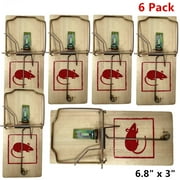 6 Pack Large Wood Mouse Traps Rat Mice Killer Snap Trap Power Rodent Small Pest Trap