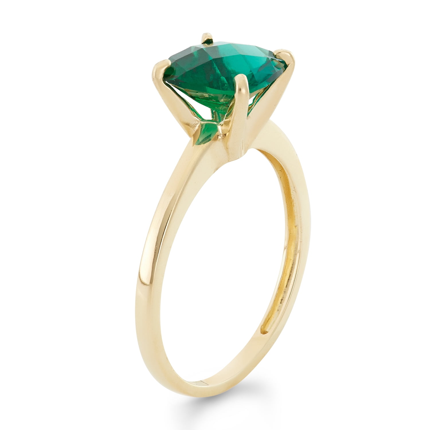 10k gold cushion cut gemstone ring