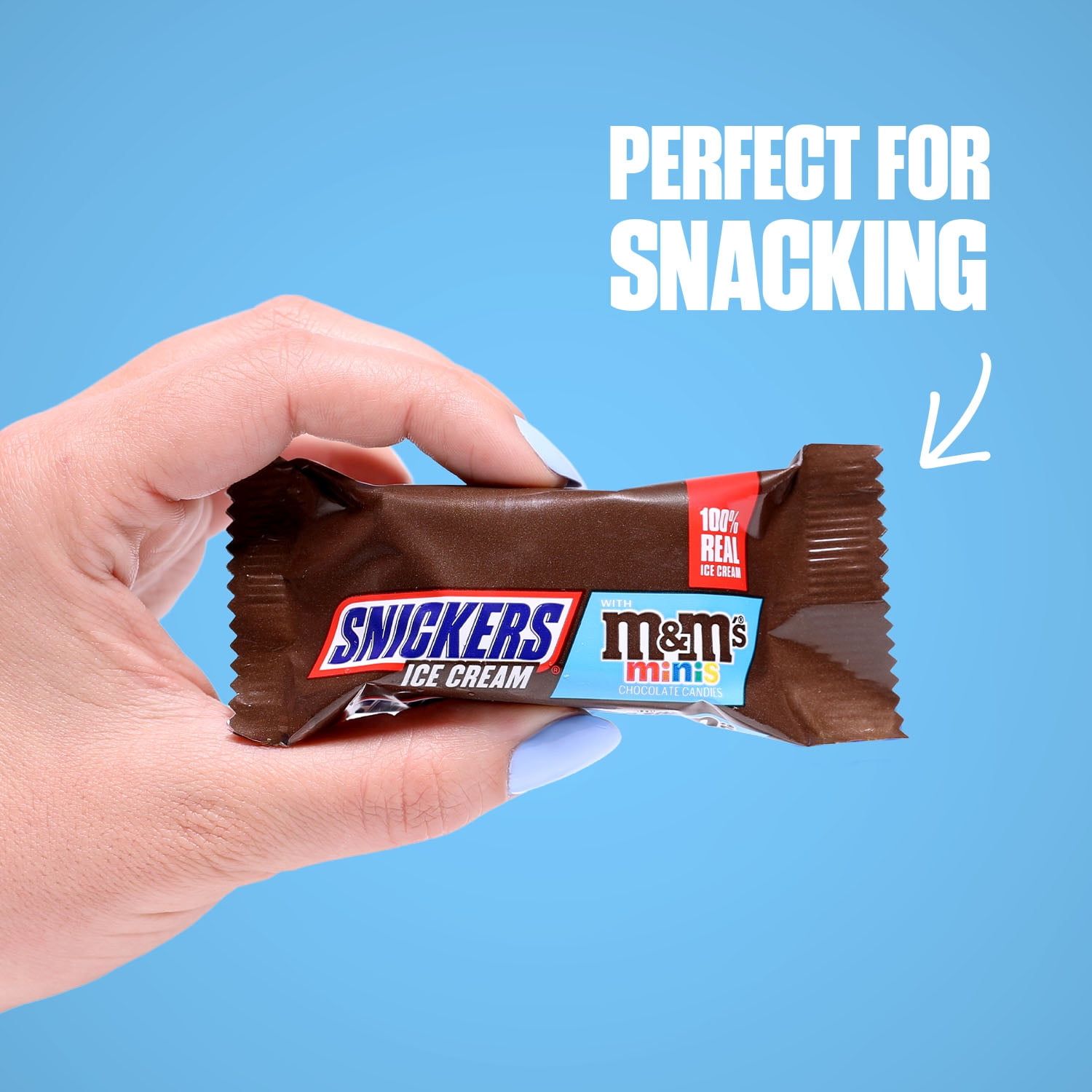 Snickers Ice Cream Minis Caramel Peanut Butter Ice Cream Bars with M&M'S MINIS - 10 Pack