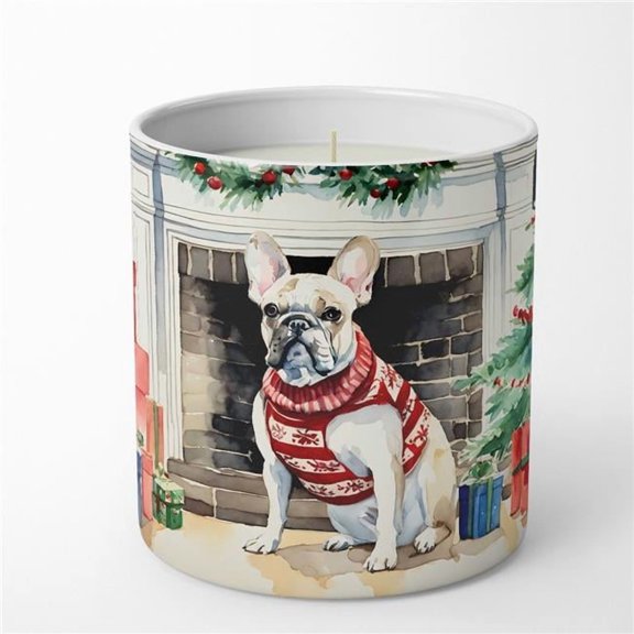 Carolines Treasures DAC2660CDL 10 oz Unisex French Bulldog Cozy Christmas Decorative Soy Candle