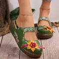 thumbnail image 4 of Women's Summer Plus-size Casual Vintage Print Patchwork Braid Sandals Summer Sandals for Women Green 41, 4 of 8