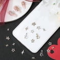 thumbnail image 4 of 1 Set 60Pcs/Box Glitter Star Nail Charms Rhinestone 12 Styles 3D Luxury Gold Silver Nail Gems Set Metal Alloy Flat Vintage Punk Studs Decor for Women Nail Art DIY Crafts Jewelry Christmas Decor, 4 of 8