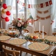 thumbnail image 5 of Beige Red Floral Boho Round 13 Inch Placemats Set of 6, Vintage Ethnic Tribe Abstract Art HeatResistant Non Slip Place Mats for Dining Table, Wipeable Braided Kitchen Table Mats for Housewarming, 5 of 9