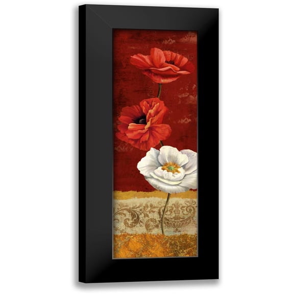 Knutsen, Conrad 7x14 Black Modern Framed Museum Art Print Titled - Poppy Gestures I