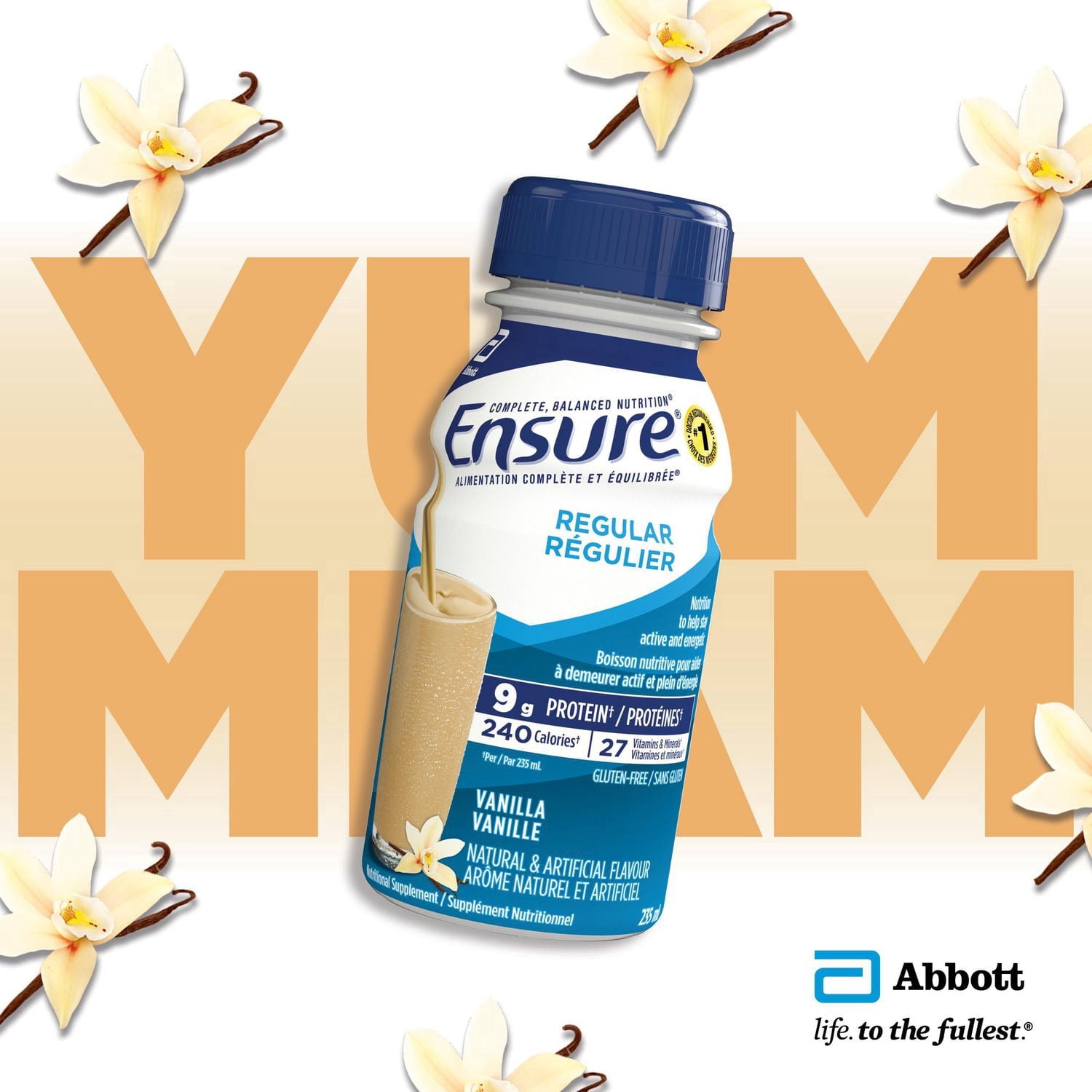 Ensure Regular, Nutritional Supplement Shake, Nutrition To Stay Active And Energetic, Vanilla, 6 x 235-mL Bottles