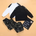 thumbnail image 7 of Uccdo Toddler Boys Autumn Casual Outfits Set Kids Letter Print Long Sleeve Blouse Top + Camo Pants, 2-7T, 7 of 7