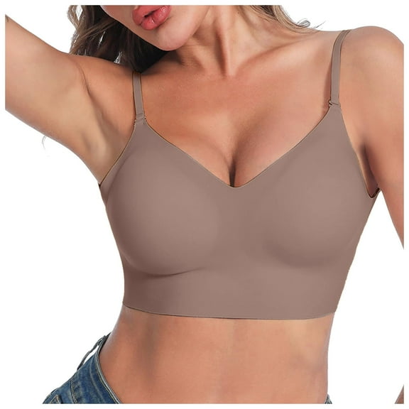 BYHONG Low Back Bra for Women Wirefree Seamless Bra Backless Multiway Straps Convertible Bra with Padded Removeable Light M