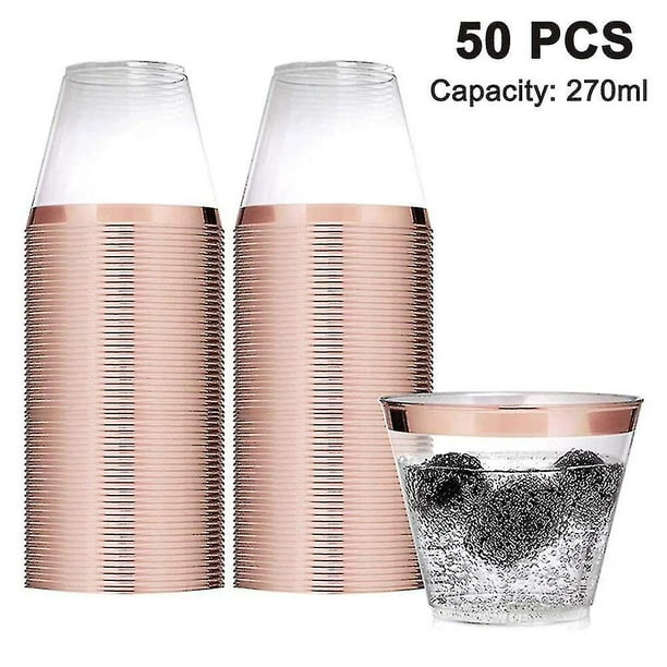 Paquete de 50 vasos de cóctel de plástico de 9 oz, vaso desechable de plástico