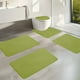 thumbnail image 5 of Juego de alfombras de baño de espuma alfombras de baño de una pieza con forro polar grueso y suave absorbentes de agua y lavables a máquina con reverso antideslizante para mayor, 5 of 9