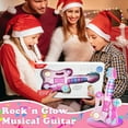 thumbnail image 2 of JUGAAD LIFE Toy Electric Guitar for Girls Boys, Kids Guitar with Music & Colorful Light, Musical Instrument Toys for Toddlers  2 3 4 5 6 years Old - Pink, 2 of 5