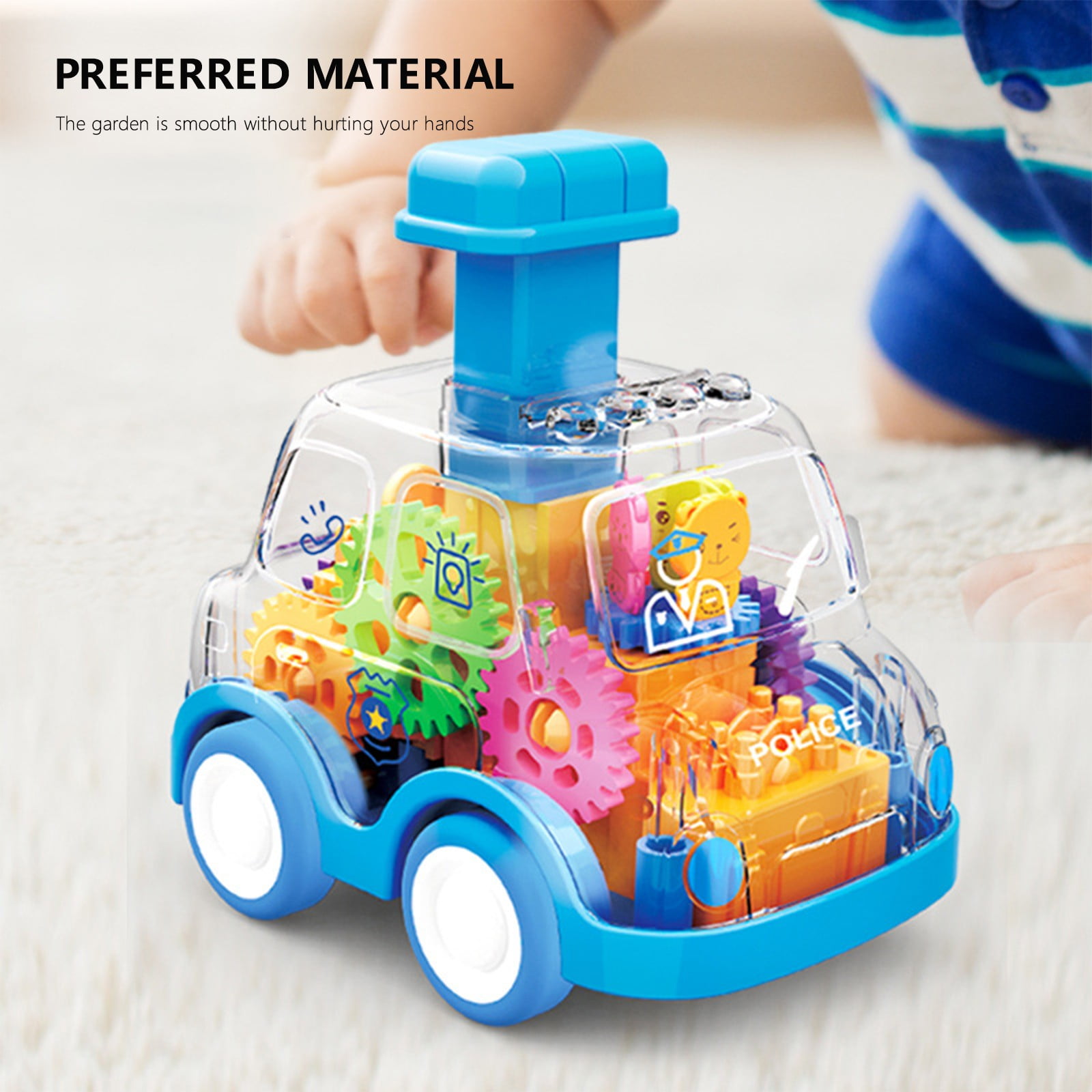 Car Toys For Kids Transparent Gear Car Press Toy Car Pull Back Toy Car Boy Stall Toy Christmas Gifts for Kids