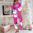 thumbnail image 2 of Halloween Pajamas Women 2 Piece Set Funny Print Long Sleeve Button Sleepwear Comfy Long Pants Relaxed Fit Women's Sleepwear, 2 of 5
