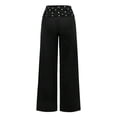 thumbnail image 4 of Xyant Girl's Polka Dots Fold Over Baggy Sweatpants Wide Leg Y2k Pants,Size 7-8 Years, 4 of 6