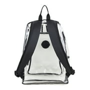 Eastsport Multi-Purpose Clear Backpack with Front Pocket, Adjustable Straps, Black