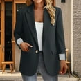 thumbnail image 2 of Holzkary Blazers for Women Casual Oversized Open Front 3/4 Sleeve Jackets Work Office Business Suit Blazer 2025 Women's Button Business Slim Fit Three Quarter Sleeve Rolled Edge Dark Grey 3Xl, 2 of 6