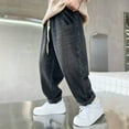 thumbnail image 3 of Babcutegg Jeans For Kid Boys Straight Leg Elastic Waist High Waist Boys Fall and Winter Pants Black Size 9, 3 of 7