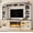 White+Light Walnut, variant on Easoger 98" Large Entertainment Center Wall Unit – 3-Sided Electric Fireplace TV Stand for 70" TV, Farmhouse Storage Cabinet with Glass Doors & Adjustable Shelves, Black