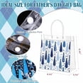 thumbnail image 3 of 12 Pack Fathers Gift Bags with Handles Clear PVC Treat Bags Blue Tie Reusable Party Favor Tote for Dad Men Gifts Candy Small Presents Party Supplies, 3 of 6