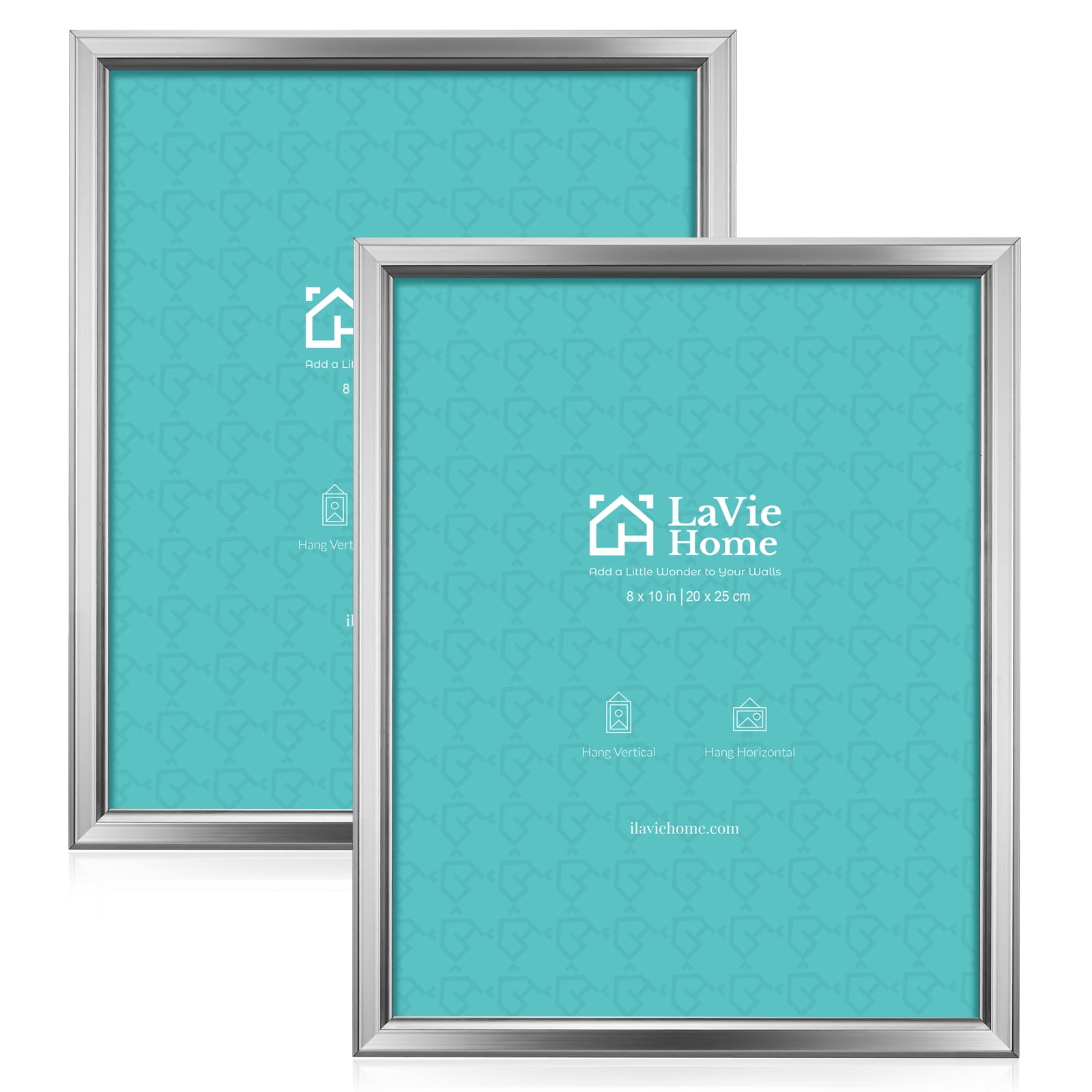 LaVie Home 8x10 Picture Frames (2 Pack, Silver) Simple Designed High