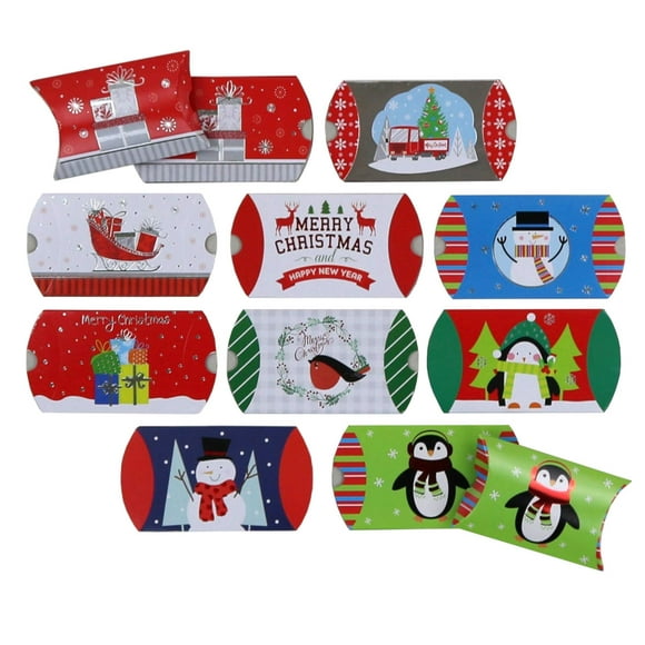 Cajas tipo almohada para tarjetas de regalo navideñas Iconikal, 50 unidades