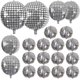thumbnail image 1 of 20 globos de bola de discoteca de diferentes tamaños: globos de discoteca grandes 4D de 32 pulgadas, 22 pulgadas, 10 pulgadas, globos de Mylar redondos metálicos plateados surtidos para cump, 1 of 5