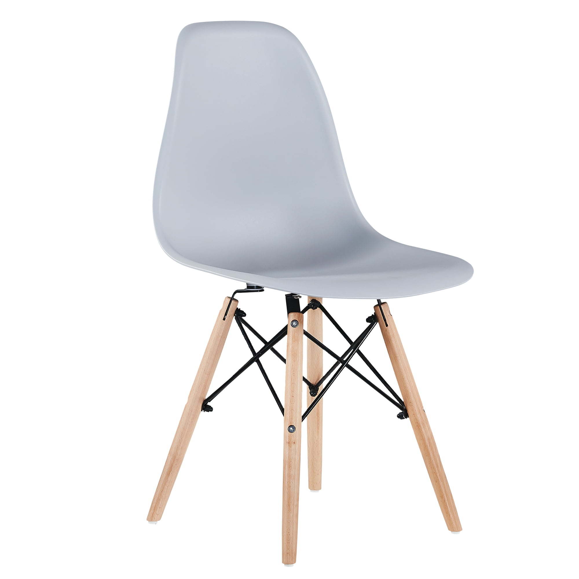 Kepooman Set of 4 Modern Armless Dining Chairs with Wood Legs, Light Gray Kepooman Set of 4 Modern Armless Dining Chairs with Wood Legs, Light Gray