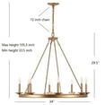 thumbnail image 4 of SAFAVIEH Fauna 8 Light Industrial Adjustable Chandelier, Gold Painted, 4 of 5