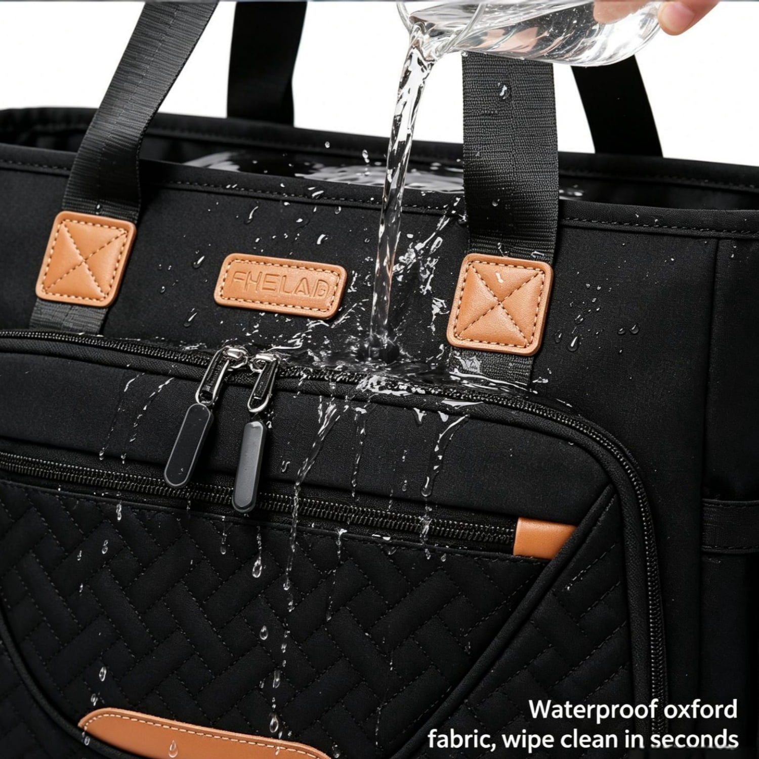 DEFAHN Diaper Bag,Baby Bag with 15 Pockets , Large Capacity Diaper Bag Tote,Waterproof Baby Diaper Bag for Mom and Dad, Multifunction Travel Tote Diaper Bags (Black)