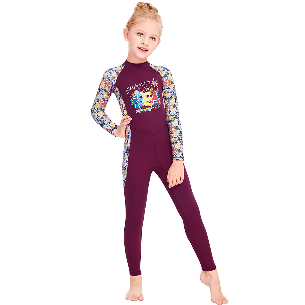 Kids Full Body Swimsuit for Girls Boys Rash Guard Long Sleeve Wetsuit