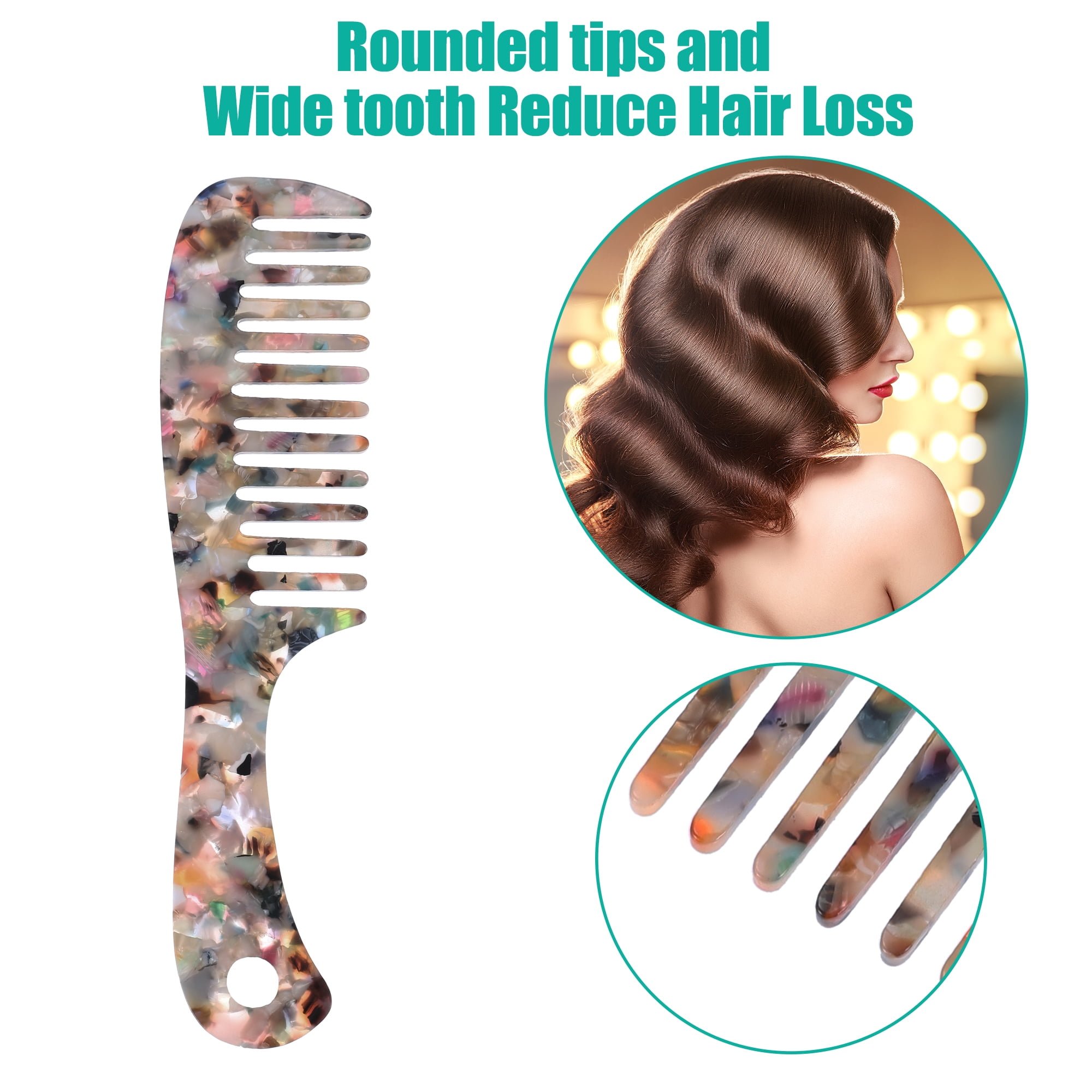 Unique Bargains 1 Pc Hair Comb Wide Tooth Anti-Static Easy Detangling Multicolor