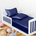 thumbnail image 3 of Ntbay Silk Satin Fitted Crib Sheet, Super Soft and Breathable Solid Color Toddler Sheet, 28" x 52", Navy Blue, 3 of 5