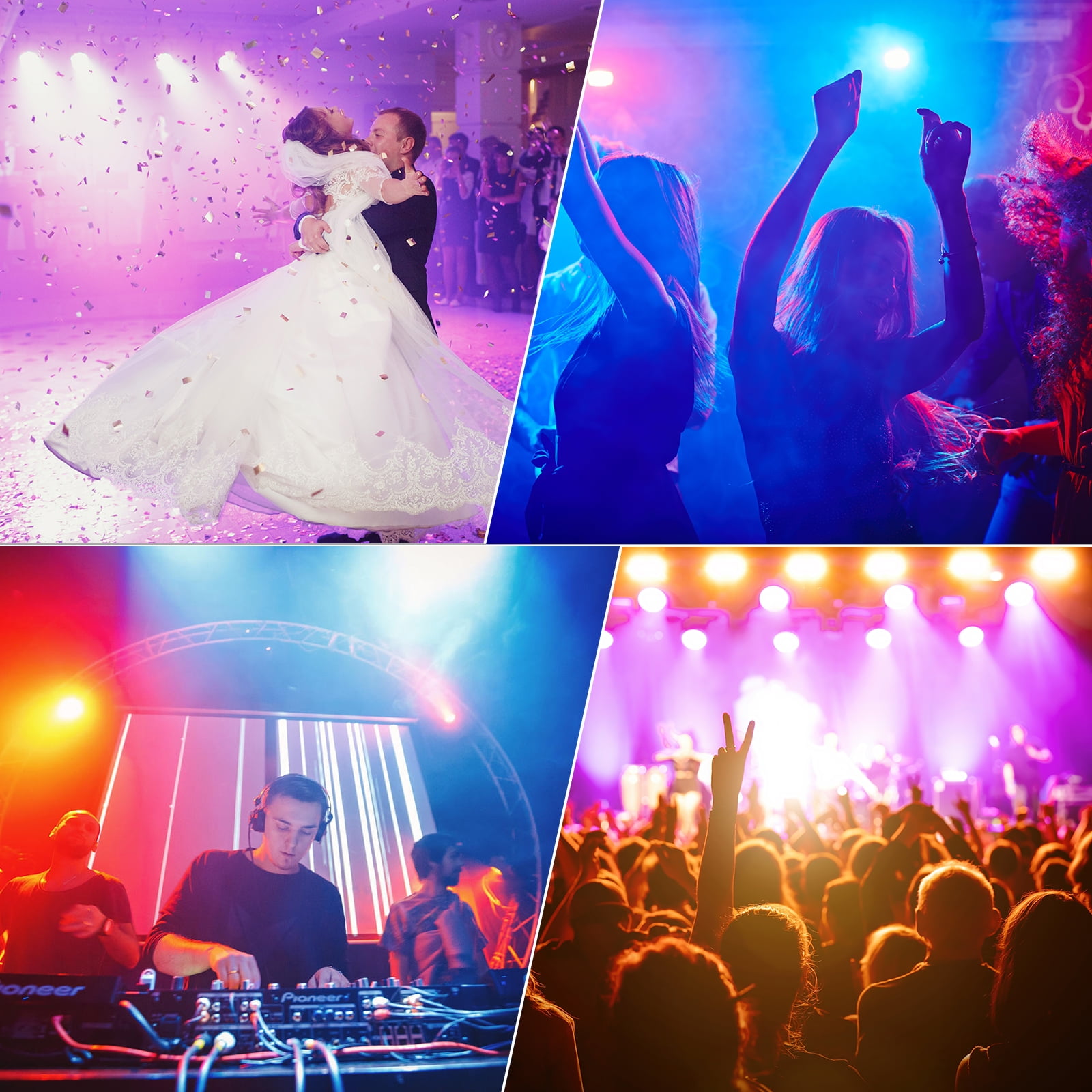 2Pack LED 19x15w RGBW 4 in1 8500K Moving Head Wash Beam Light,Sound Activated DJ Disco Stage Light for Karaoke Dance Hall KTV Bar