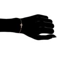thumbnail image 3 of 14k Yellow,White or Pink Rose Gold Sideways Cross Bracelet Adjustable Chain 7-7.5 Inches, 3 of 5
