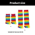 thumbnail image 3 of Winter Fall Breathable Middle Tube Socks for Women Rainbow Striped Toe Separator Five Finger Athletic Anklet Socks, 3 of 9