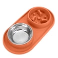 thumbnail image 1 of Cuenco Para Perros Con Alimentador Lento, Cuencos Dobles Para Mascotas, Silicona De Acero Inoxidable Para Perros Y Gatos, 1 of 7