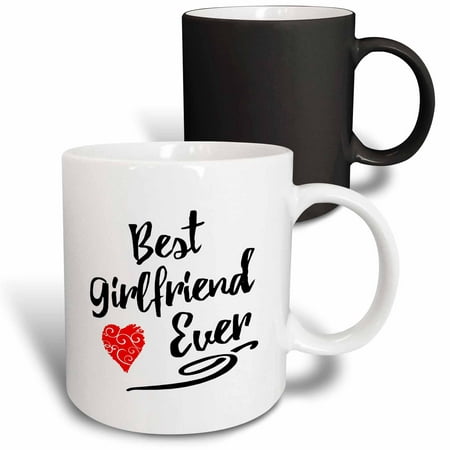 3dRose Typographic Best Girlfriend Ever Design - Magic Transforming Mug, (The Best Girlfriend Ever)