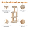 thumbnail image 3 of Árbol para Gatos  Torre de Actividades de Escalada de Varios Niveles con Postes rascadores, Grande (115.5 cm de Alto)  Beige, 3 of 7
