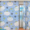 thumbnail image 2 of Coolnut Sheer Curtains Cute Cat Princess Gauze Door and Window Voile Curtain Panels for Bedroom Living Room W55 x L84 In 2, 2 of 4
