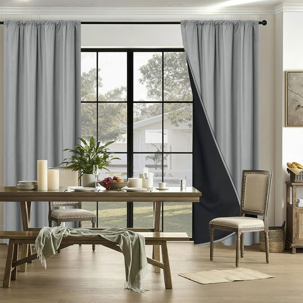 Panel de Cortina Bloqueadora de Luz, Cubierta de Ventana con Aislamiento Térmico, Cortinas Oscurecedoras de Habitación con Bolsillo para Barra, 200 x 100 cm para Sala de Estar o Dormitorio